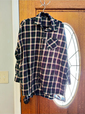 Wishlist Plaid Button Down in Blue & Green